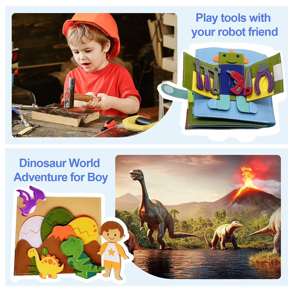 Montessori Busy Book for Toddlers – Preschool Learning Activity Toy