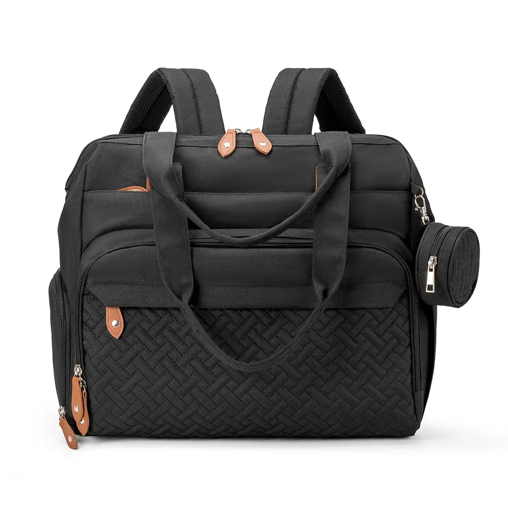 Diaper Bag Backpack with Pacifier Case – Large Capacity Baby Travel Organizer