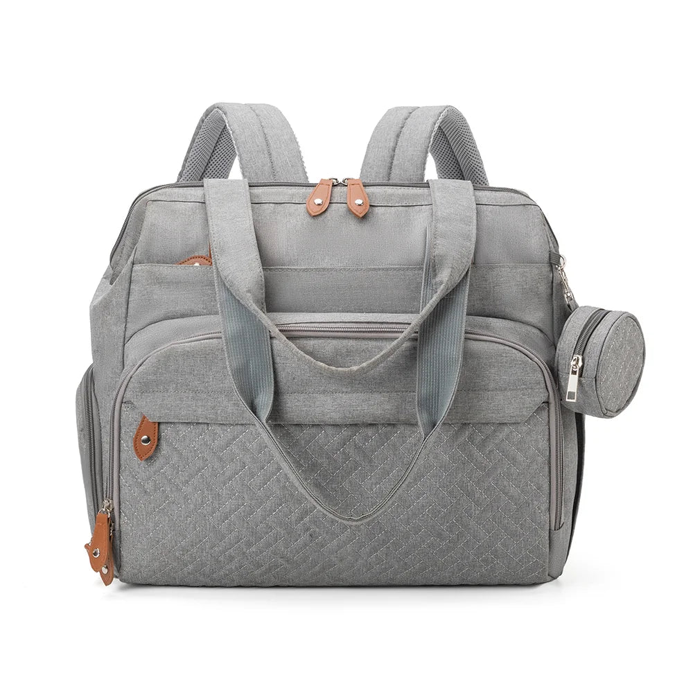 Diaper Bag Backpack with Pacifier Case – Large Capacity Baby Travel Organizer