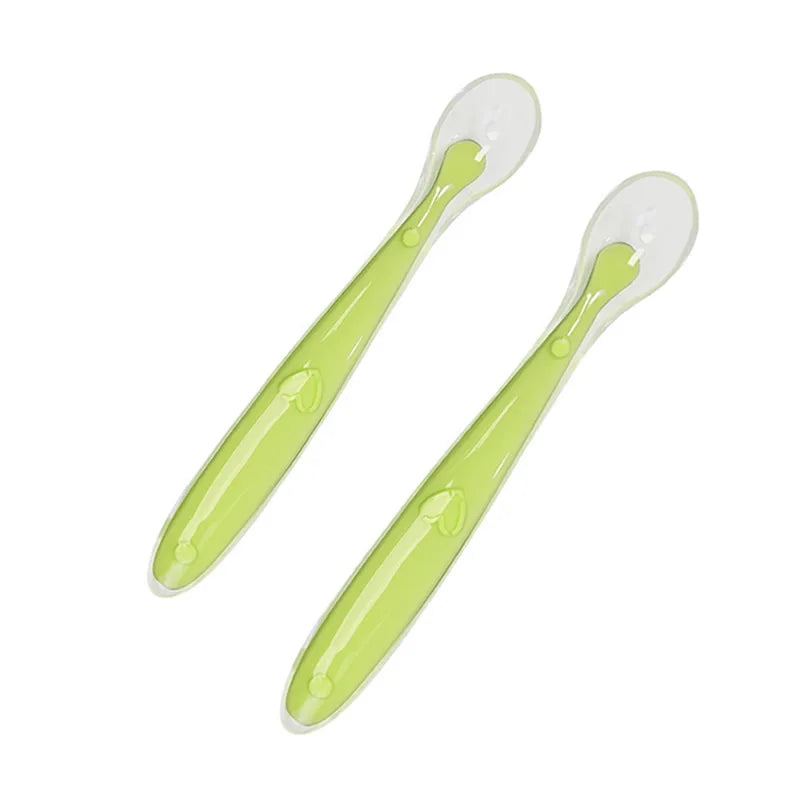 2 Pcs Baby Silicone Spoon Learning Spoon Set Stars Tableware Kids Soft Silicone Feeding Spoon Training Baby Reborn Silicone