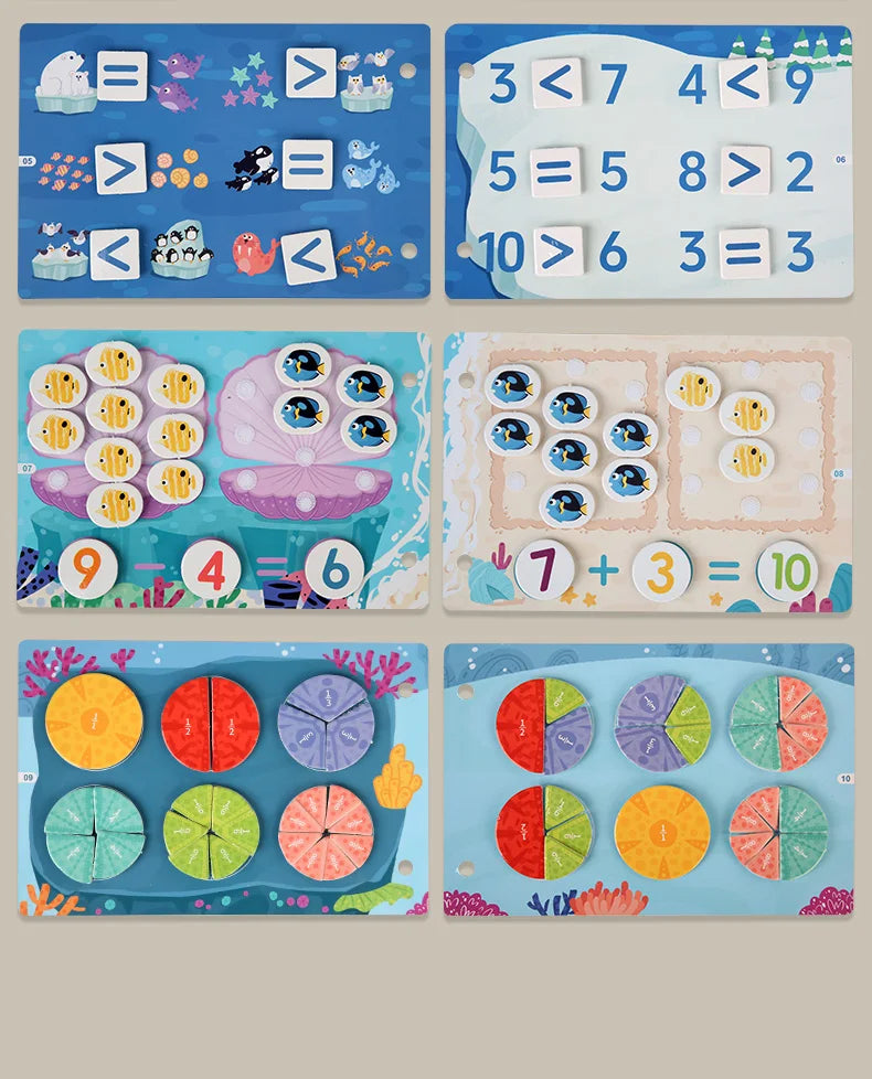 Puzzle Montessori Quiet Book Word Recognition Children's Early Education Enlightenment Stickers Book Toys