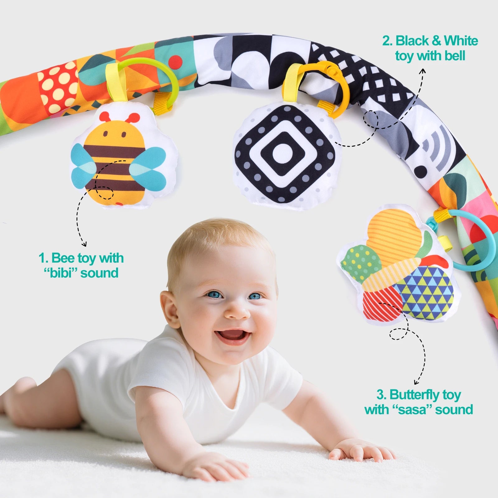 Baby Stroller Arch Toys Bouncer Toy Pram Activity Arch Toys Fine Motor Skills Toys Sensory Development Baby Car S