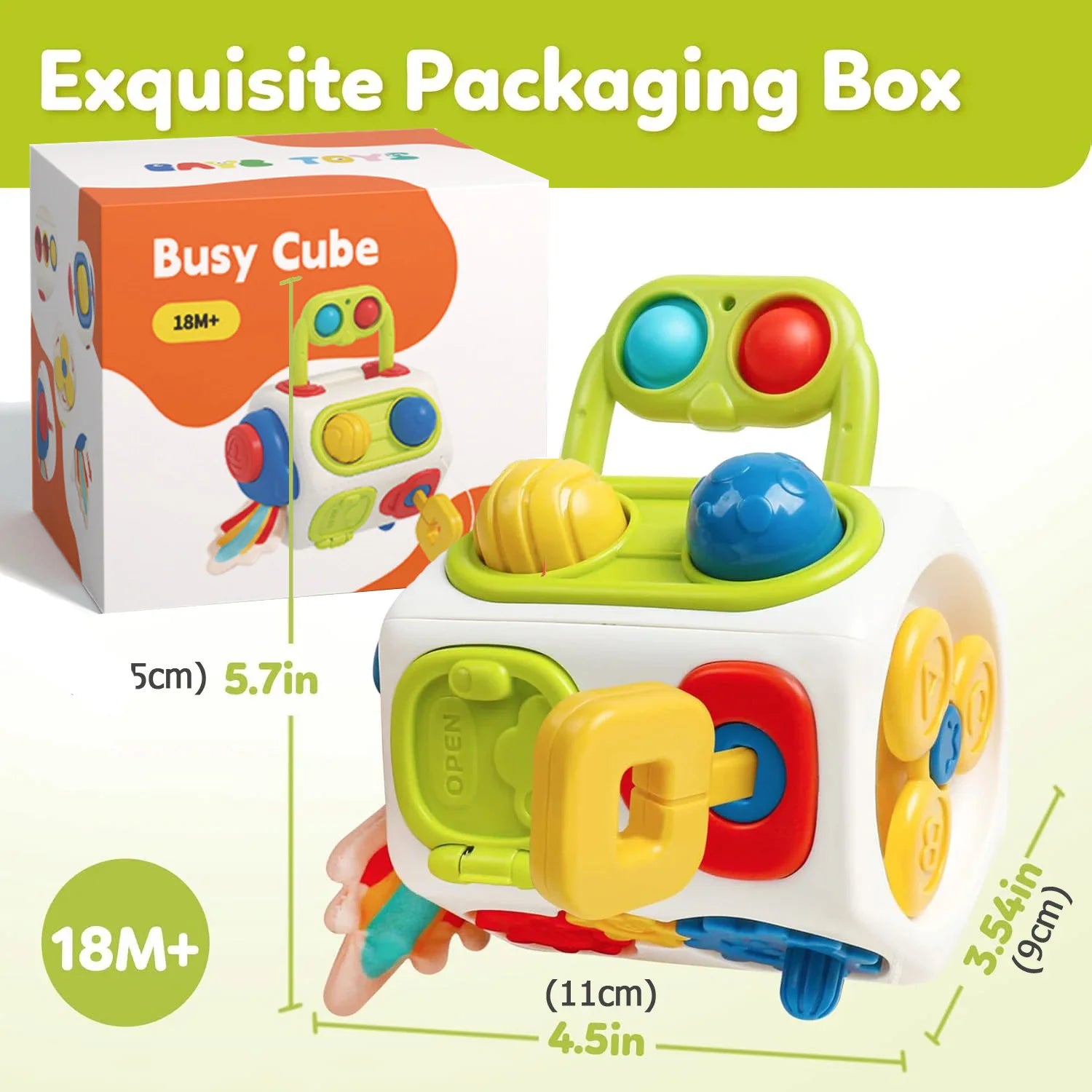 Montessori Busy Cube for Toddlers | Sensory Fidget Activity Travel Toy