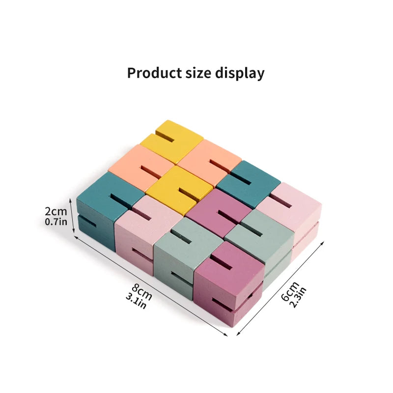 Montessori Soma Cube Puzzle for Kids | 3D Wooden Brain Teaser Toy