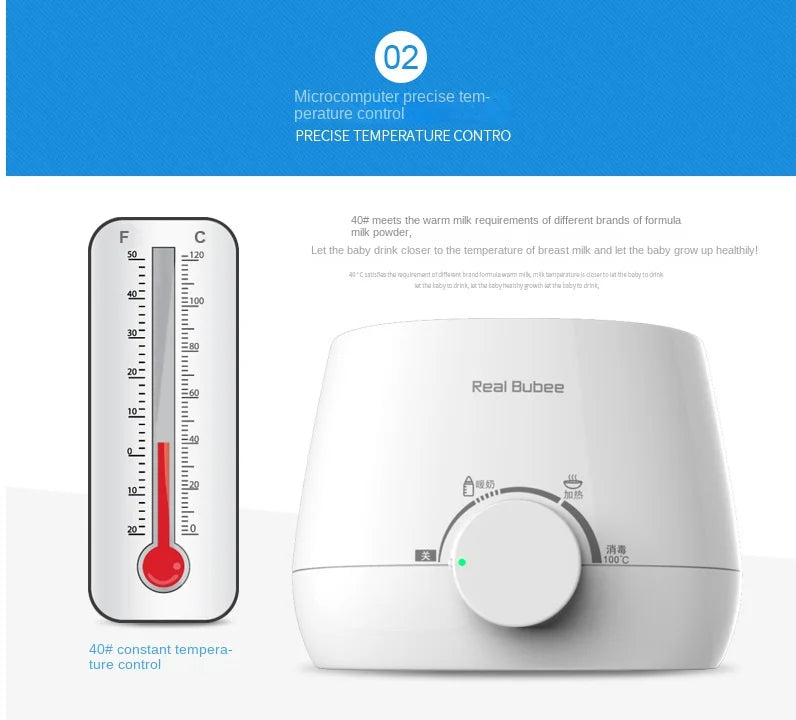 Baby Bottles Milk Warmer Food Heater Steam Sterilizer 5-Minute Fast Warming Precise Temperature Control Double Milk Warmer