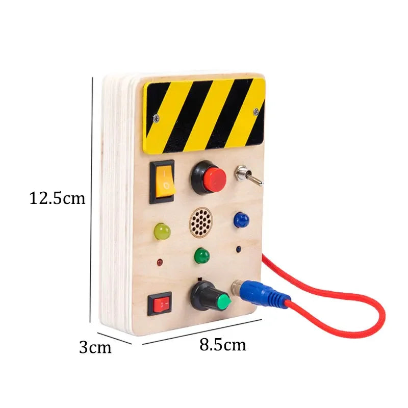 Kids Lights Busy Board Montessori Sensory Toys Switch LED Light Games Activity Board Thinking Education Baby Travel Toys 2-6year