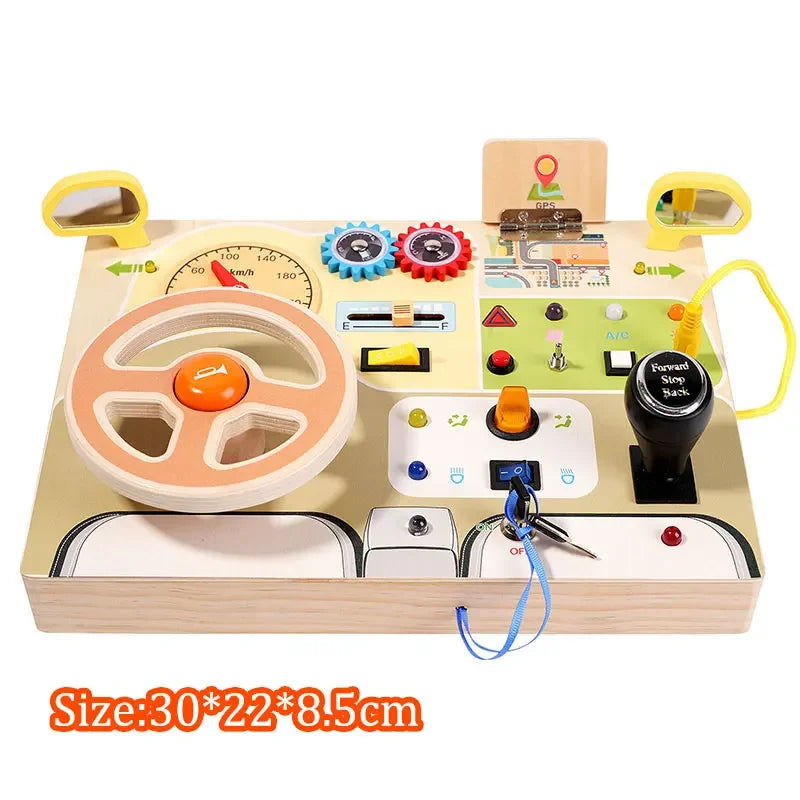 Kids Lights Busy Board Montessori Sensory Toys Switch LED Light Games Activity Board Thinking Education Baby Travel Toys 2-6year