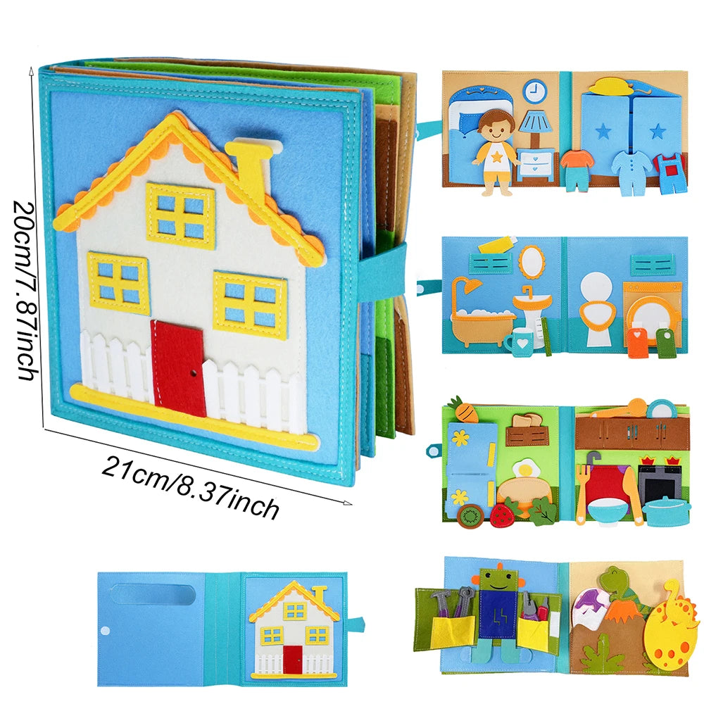 Montessori Busy Book for Toddlers – Preschool Learning Activity Toy