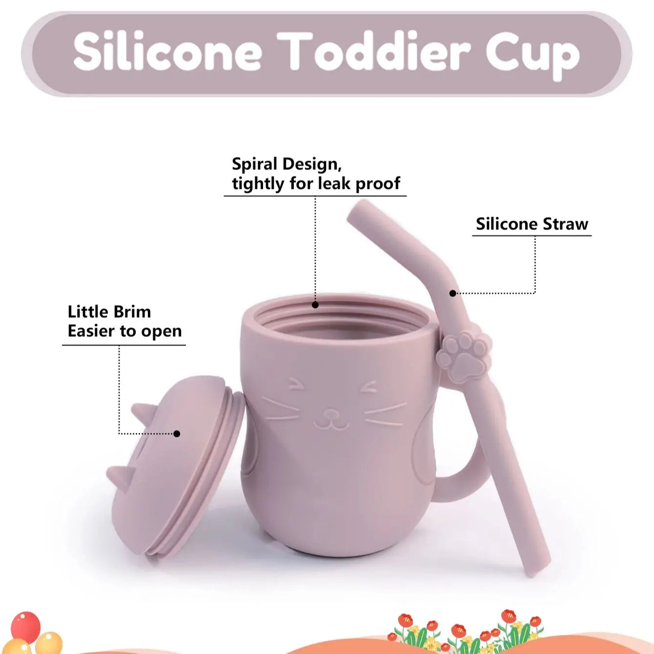 1pcs Baby Silicone Straw Cup BPA Free Portable Storage Snack Container Feeding Cup Kids Leakproof Learning Drink Cup