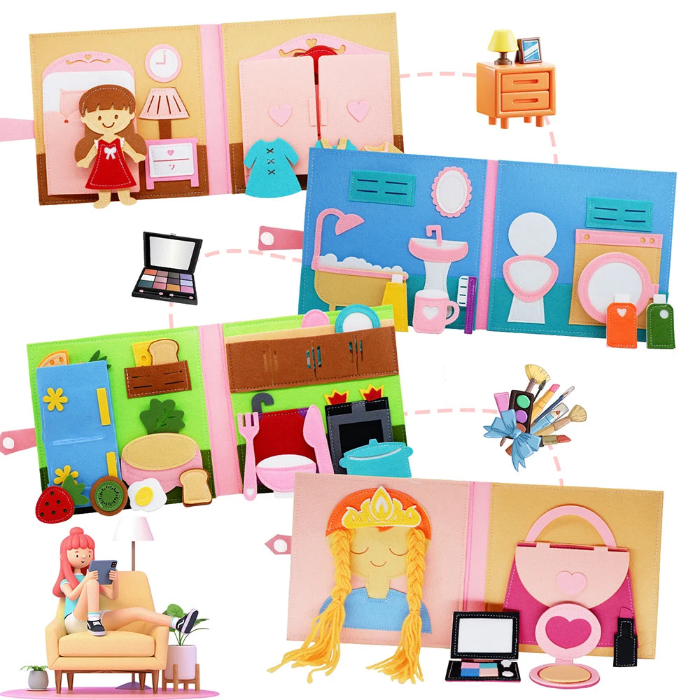 Montessori Busy Book for Toddlers – Preschool Learning Activity Toy