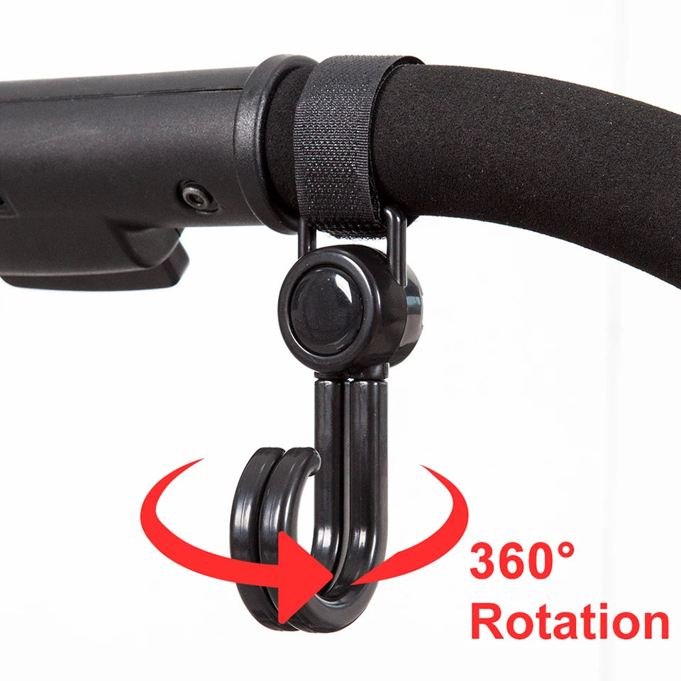 2Pcs/Set Hooks For Stroller Car Shopping Cart Hooks Baby Stroller Accessories Rotate 360 Degree Hook Pram Organizer Bag Hanger