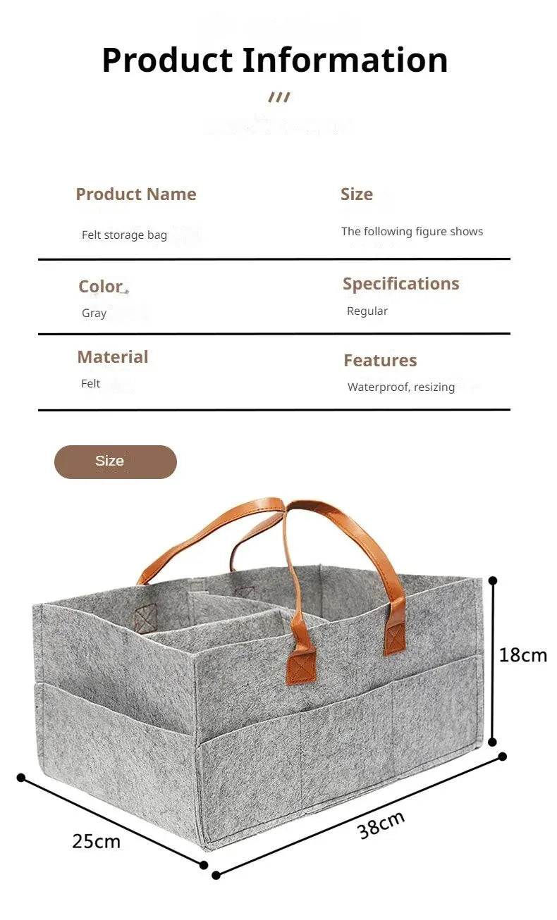 Baby Stroller Accessories Mom Tote Bag Foldable Storage Baby Diaper Hanging Bag Thickened Portable Mom Cart Portable Diaper Bag