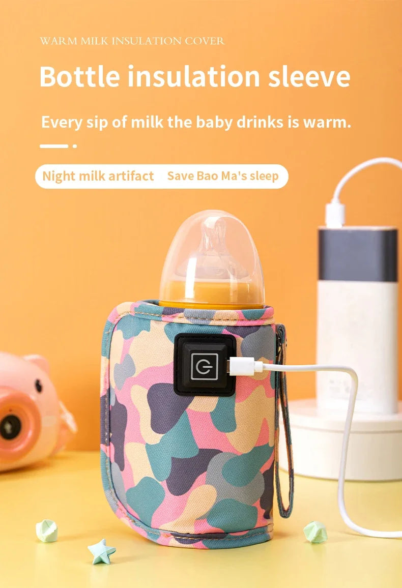 USB Milk Water Warmer Travel Stroller Insulated Bag Baby Nursing Bottle Heater Newborn Infant Portable Bottle Feeding Warmers