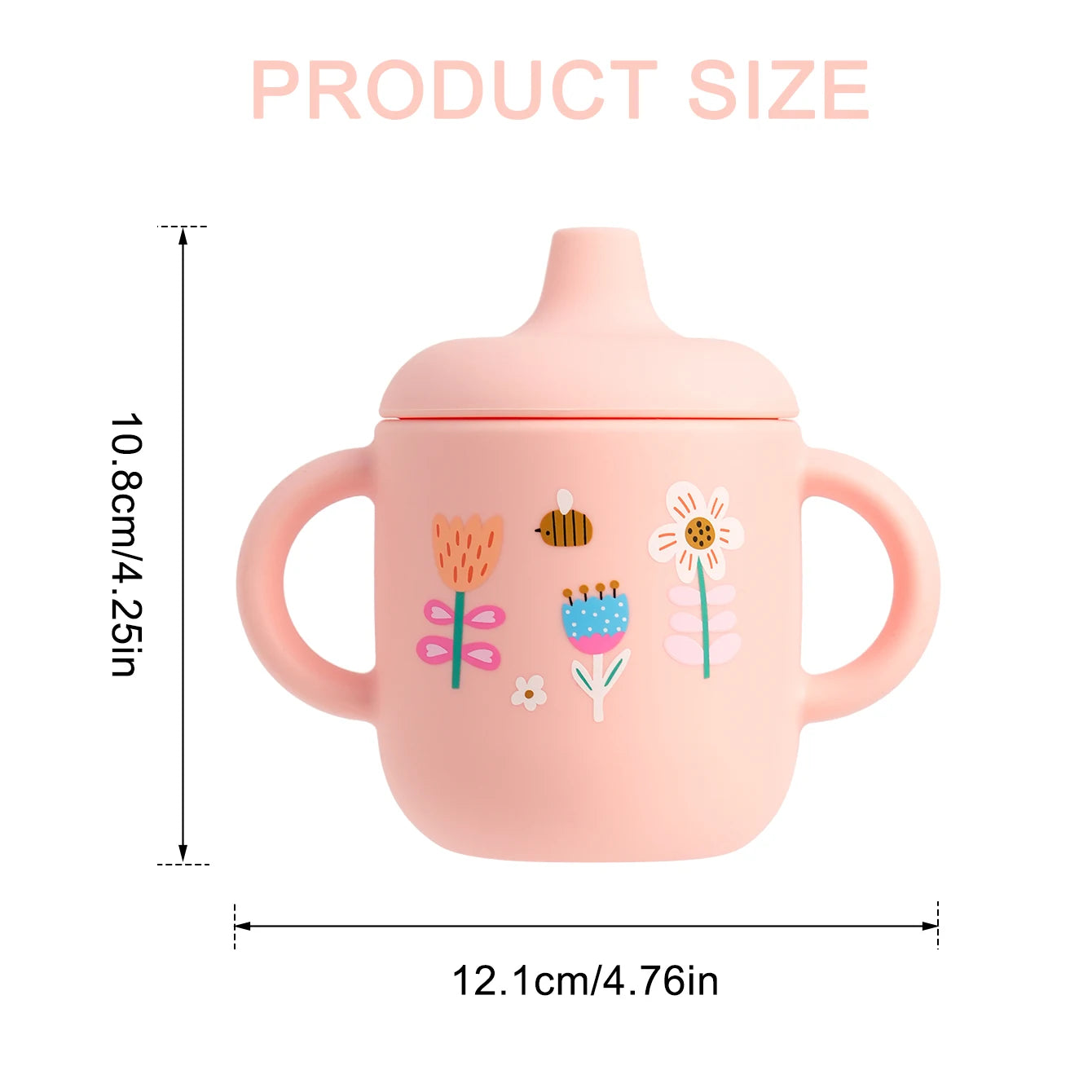 1PCS Cartoon Silicone Baby Feeding Cup BPA Free Leak Proof Training Cup With Handle Travel Friendly Dishwasher Safe Baby Stuff