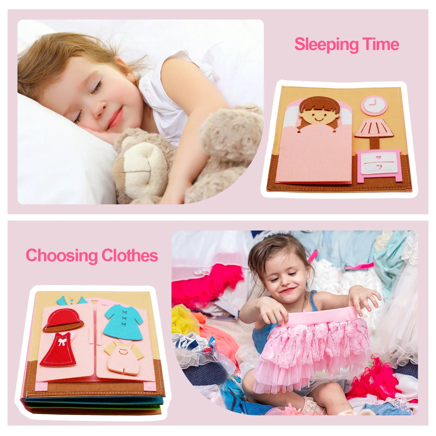Montessori Quiet Book for Toddlers | Soft Sensory Activity Book