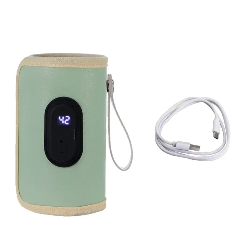 USB Charging Feeding Bottle Heater Heating Sleeve Milk Warmer 5 Temperature Adjust Insulated Breastmilk Warm Bag