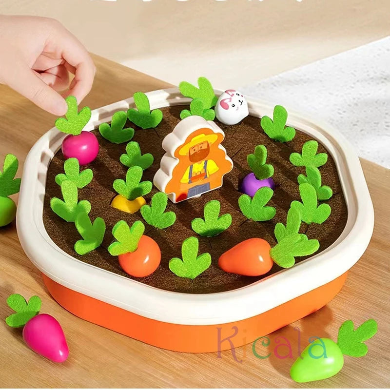Montessori Carrot Harvest Toy for Toddlers | Wooden Sorting & Matching Game