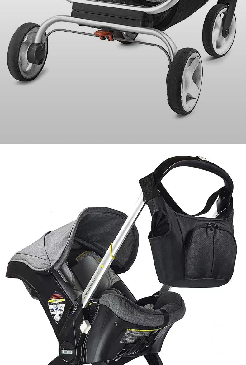 Mommy storage bag for doona Stroller accessories  portable diaper bag compatible with stroller black waterproof storage bag