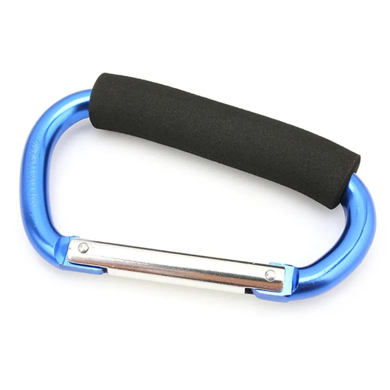 Large Carabiner Stroller Hooks Organizer Aluminum D Ring Spring Snap Keychain Clip Carry Handle for Hanging Purses Shopping Bags