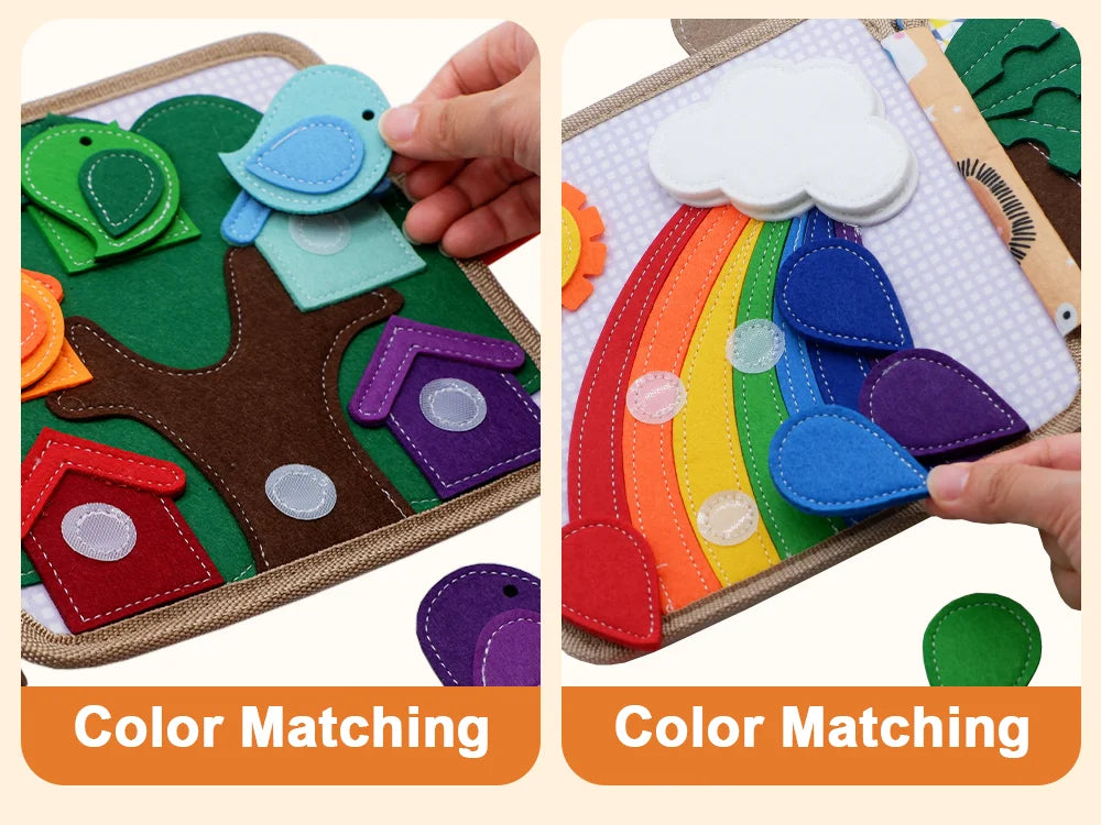 Montessori Toy Busy Board Giraffe Busy Book Preschool Learning Educational Quiet Book Sensory Travel Toy for Baby 3 4 5 6 Ages