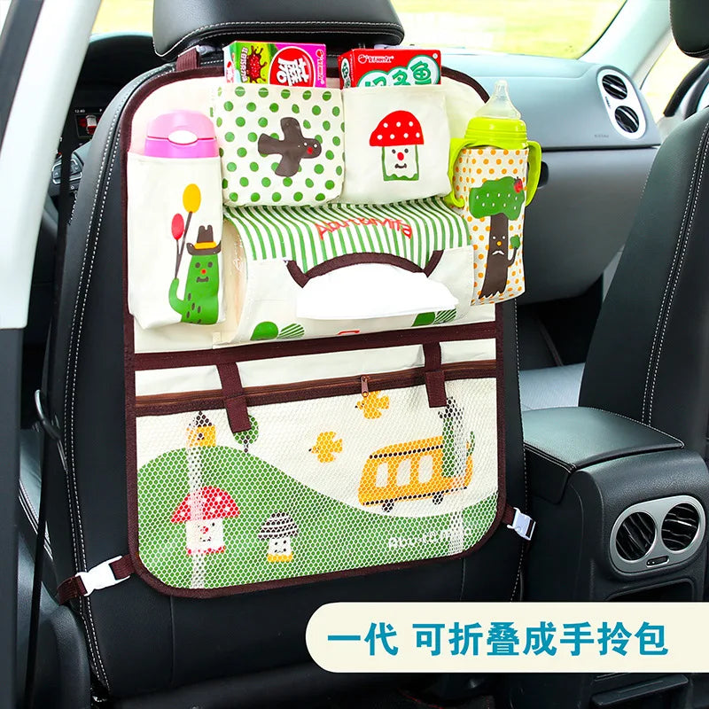 Creative Baby Cartoon Car Seat Back Organizer Kids Toys Travel Protector Cover Automobile Interior Accessories Hang Storage Bag