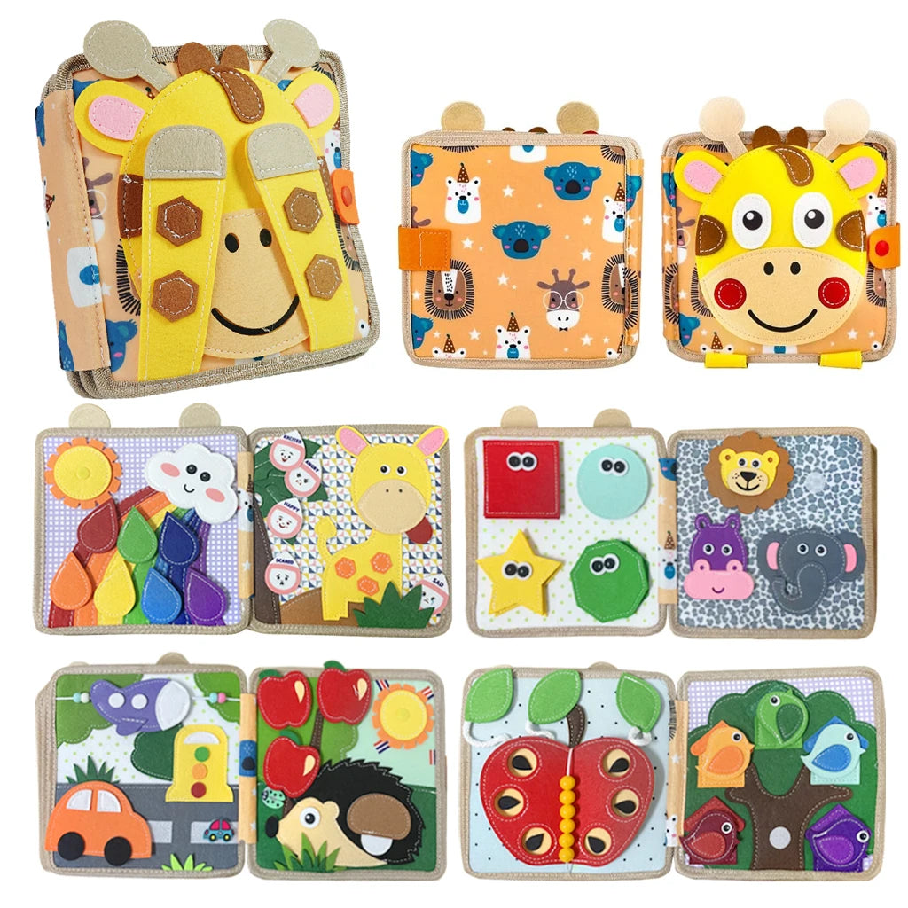 Montessori Felt Quiet Book for Toddlers | Travel Activity Busy Book