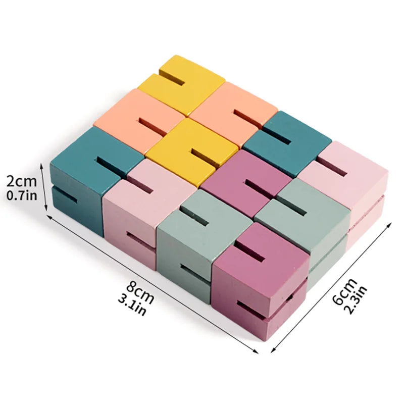 Montessori Soma Cube Puzzle for Kids | 3D Wooden Brain Teaser Toy