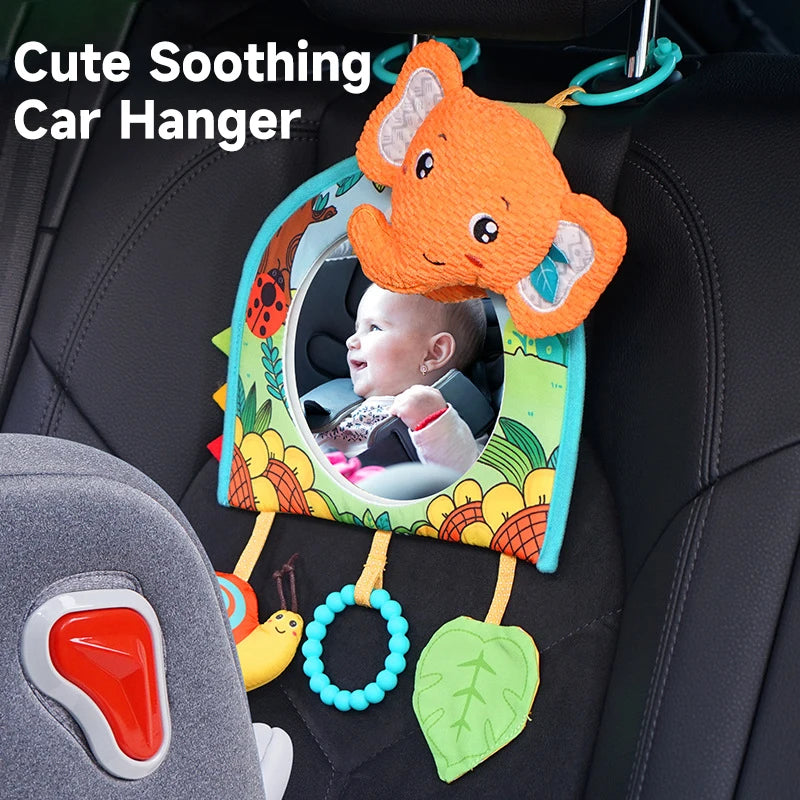 Baby Car Seat Mirror Toys Kids Monitor Adjustable Education Sensory Toys Fun Travel Infant Tummy Time Toys Babies Carseat Toys