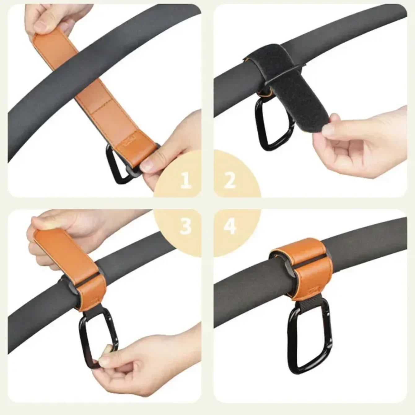 1/2pcs Baby Stroller Hooks Portable Infant Carriage Hook Multifunctional Leather Aluminum Alloy Hook Stroller Accessories