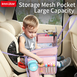 Vehicle-mounted Painting Board Waterproof Child Travel Tray for Car Seat Portable Safety Seat Storage Mesh Pocket Large Capacity