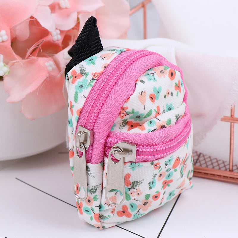 1/6 1/12 BJD Dolls Bag For Blyth OB11 Barbies Cute DIY Doll Toys Backpack For Mini Doll School Bag Dollhouse Toys Accessories