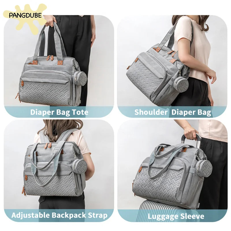Diaper Bag Backpack with Pacifier Case – Large Capacity Baby Travel Organizer