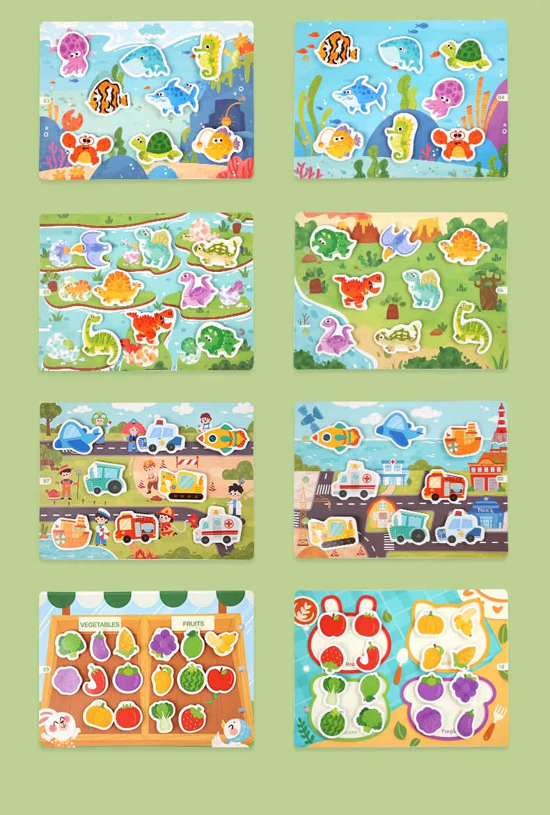 Montessori Baby Busy book My First Quiet Book Paste Early Learning Education Toy Children Toy Matching Game for Babies