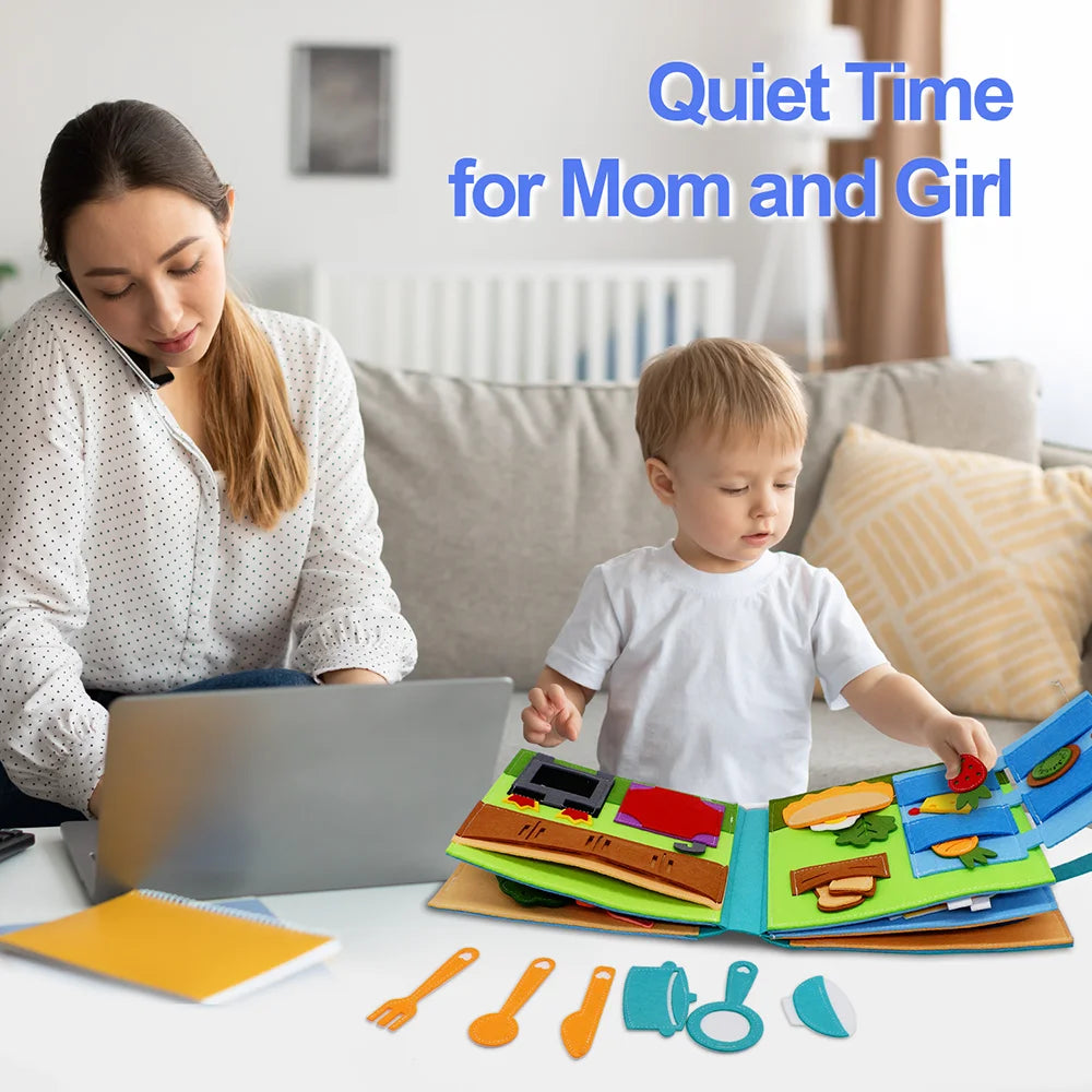 Montessori Busy Book for Toddlers – Preschool Learning Activity Toy