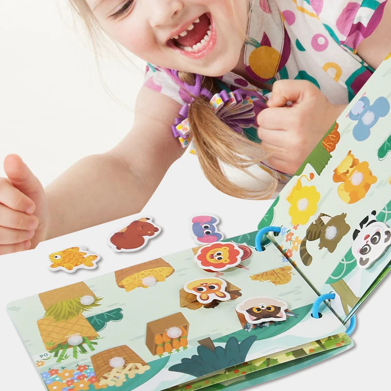Montessori Baby Busy Stickers Book 'My First Quiet Book' Early Learning Educational Toy for Children Matching Game for Babies