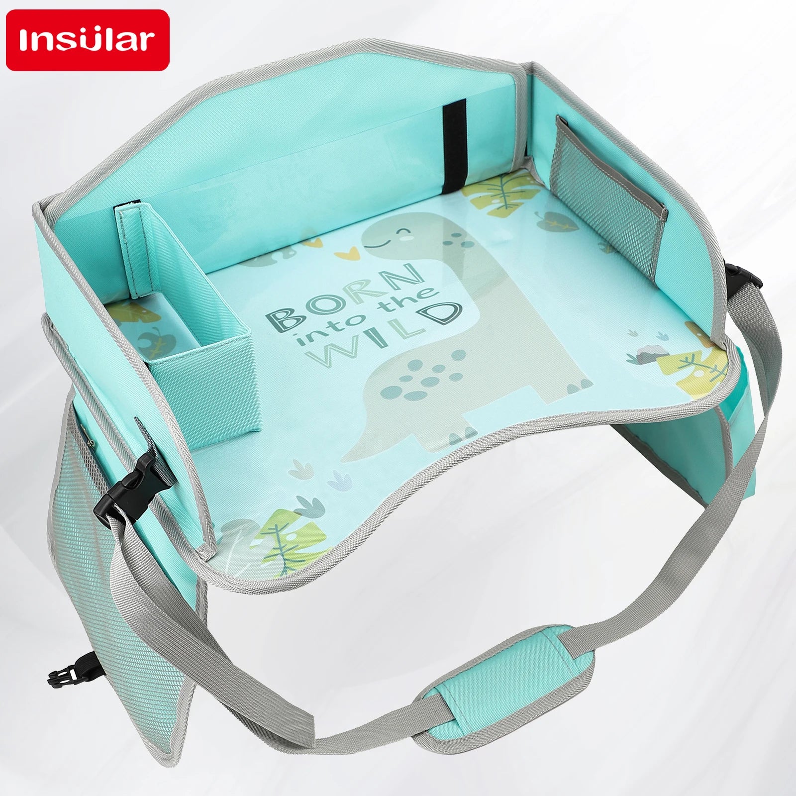 Vehicle-mounted Painting Board Waterproof Child Travel Tray for Car Seat Portable Safety Seat Storage Mesh Pocket Large Capacity