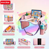 Vehicle-mounted Painting Board Waterproof Child Travel Tray for Car Seat Portable Safety Seat Storage Mesh Pocket Large Capacity