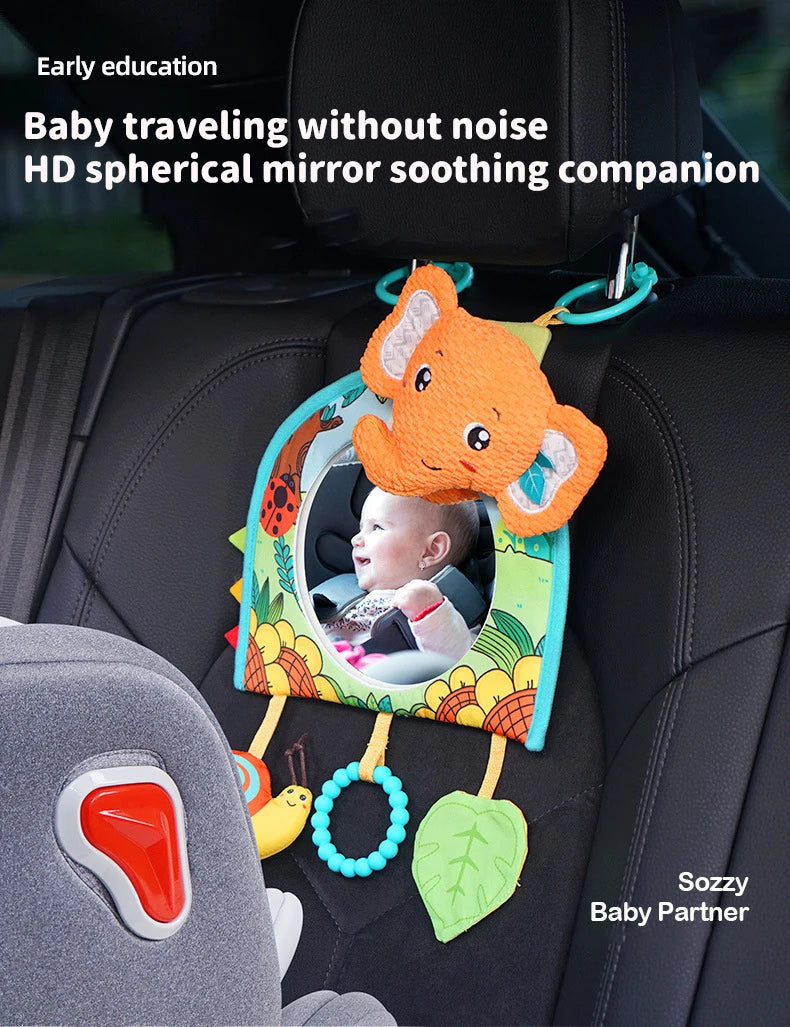 Baby Car Seat Mirror Toys Kids Monitor Adjustable Education Sensory Toys Fun Travel Infant Tummy Time Toys Babies Carseat Toys