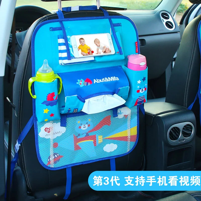 Creative Baby Cartoon Car Seat Back Organizer Kids Toys Travel Protector Cover Automobile Interior Accessories Hang Storage Bag