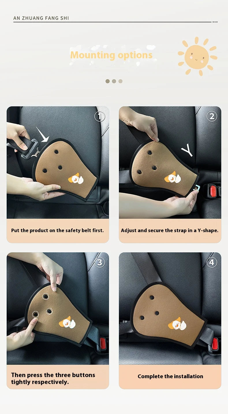 Kids Car Safety Belt Adjuster Anti-Pinch Neck Great Belly Protector Car Seat Accessories Cartoon Car Seat Belt Protectors