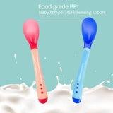 3PCS Baby silicone spoon temperature-sensing spoon set, children's water and medicine feeding and complementary food spoon