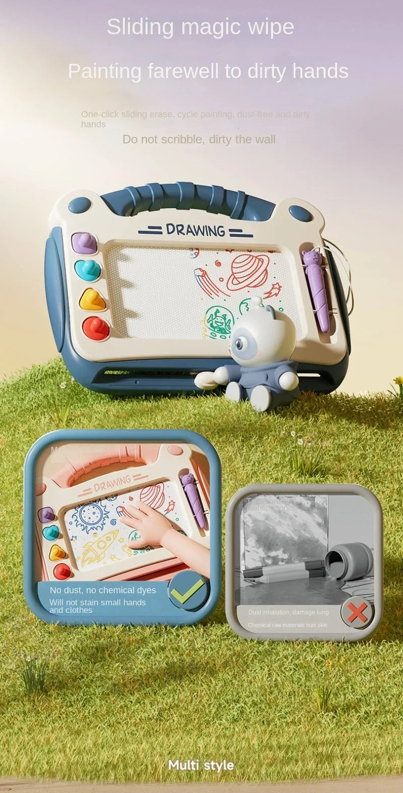 Cartoon Drawing Board Baby Puzzle Magnetic Writing Board Toy Graffiti Magnetic Drawing Board Montessori Toy for Children Gift