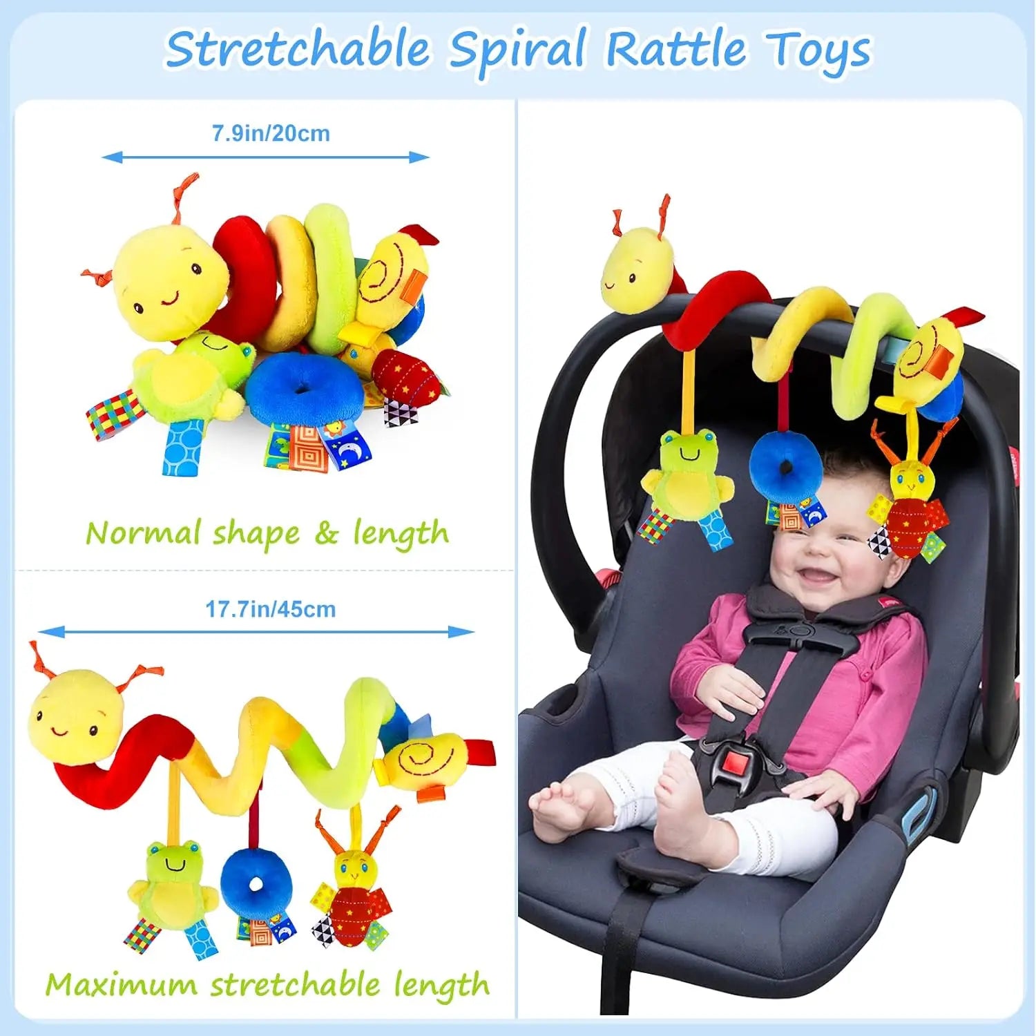 Baby Spiral Stroller Toy – Infant Sensory Hanging Activity Toy