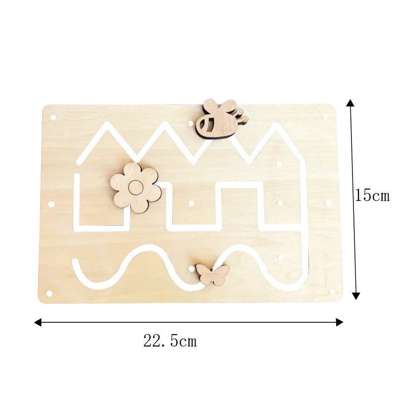 Montessori Wooden Busy Board Toy with Gears & Switches