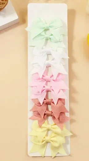 10Pcs Cute Bows Baby Hair Clips Candy Color Girls Princess Hairpins Barrettes Kids Hair Accessories
