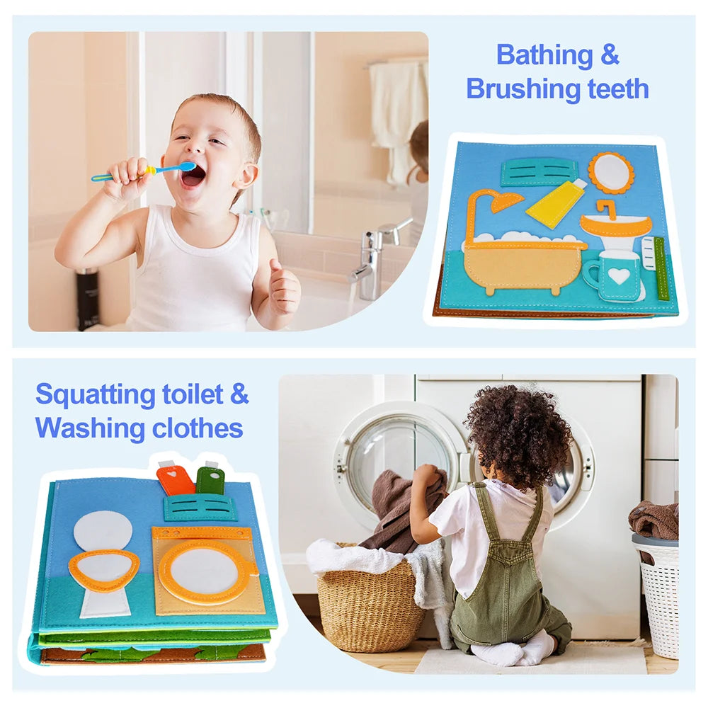 Montessori Busy Book for Toddlers – Preschool Learning Activity Toy