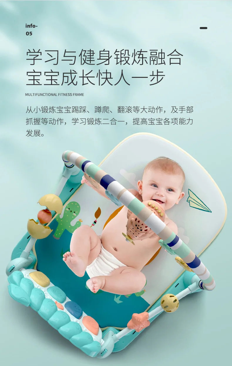 Baby Musical Activity Gym Play Mat with Piano | Tummy Time Toy