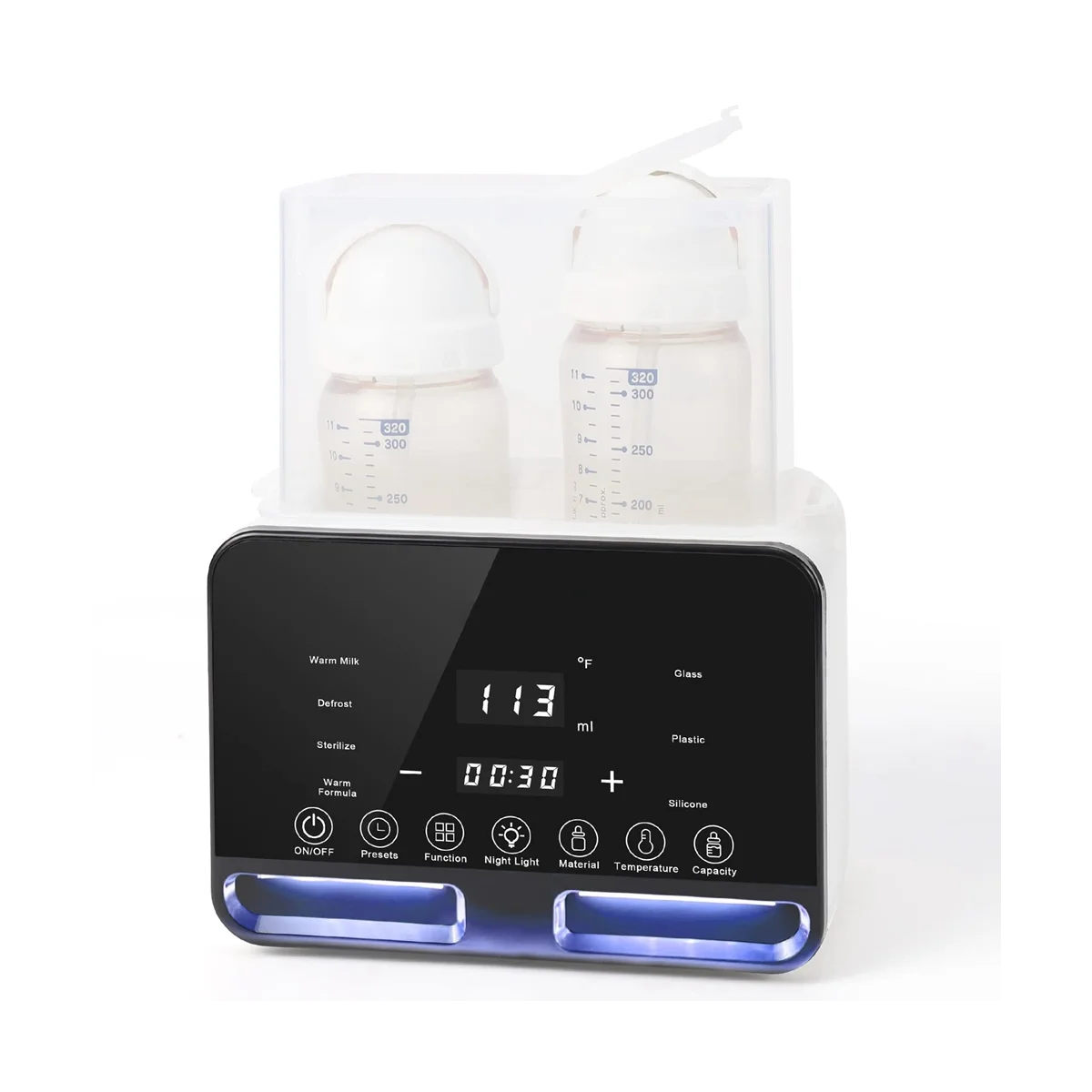 Multifunction Baby Bottle Warmer Newborn Babies Milk Double Nursing Bottle Heater Sterilizer with Accurate Temperature Control