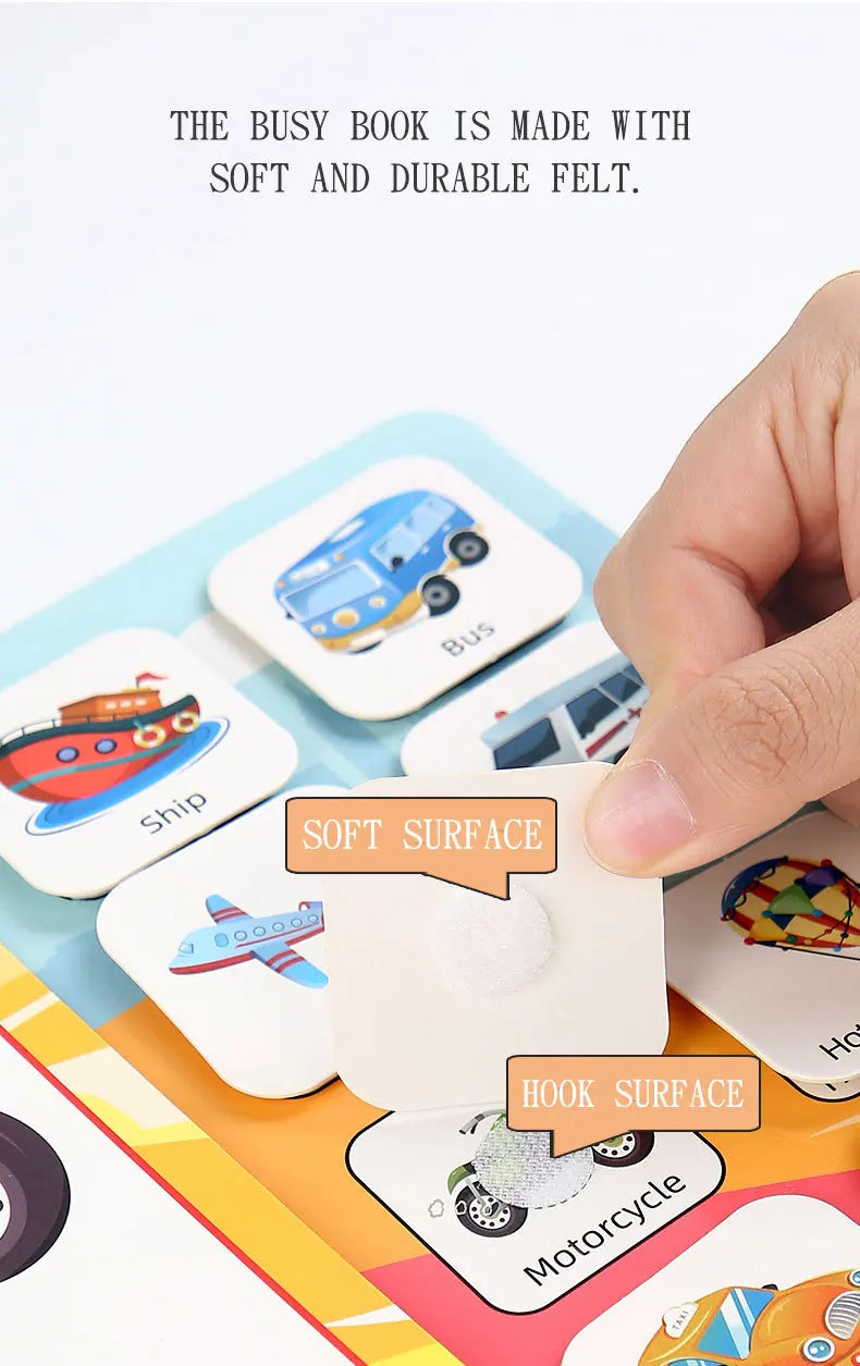 Montessori Busy Book with Stickers – My First Learning Activity Book