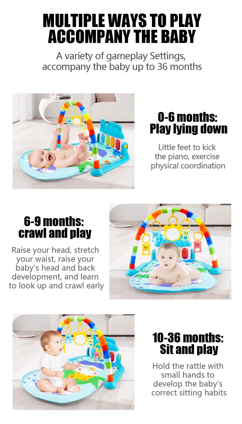 Baby Piano Play Mat & Activity Gym – Kick & Play Tummy Time Toy